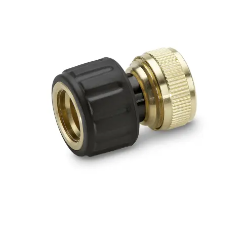 Messing Schlauchkupplung 3/4" mit Aqua Stop